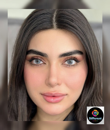 لنز رنگی شاینی گری برند آیس کالر (طوسی آبی بدون دور)