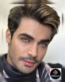 لنز رنگی کلاسیک گری یونیک(طوسی آبی با مرکز عسلی)