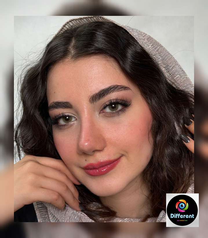 لنز رنگی مارلی امبر marly amber سبز عسلی طبیعی