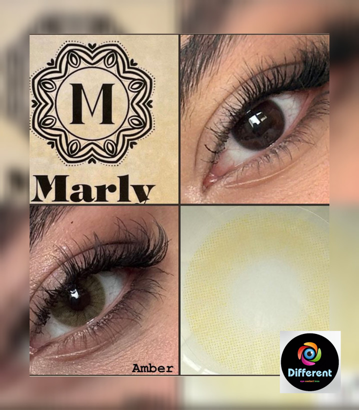 لنز رنگی مارلی امبر marly amber سبز عسلی طبیعی