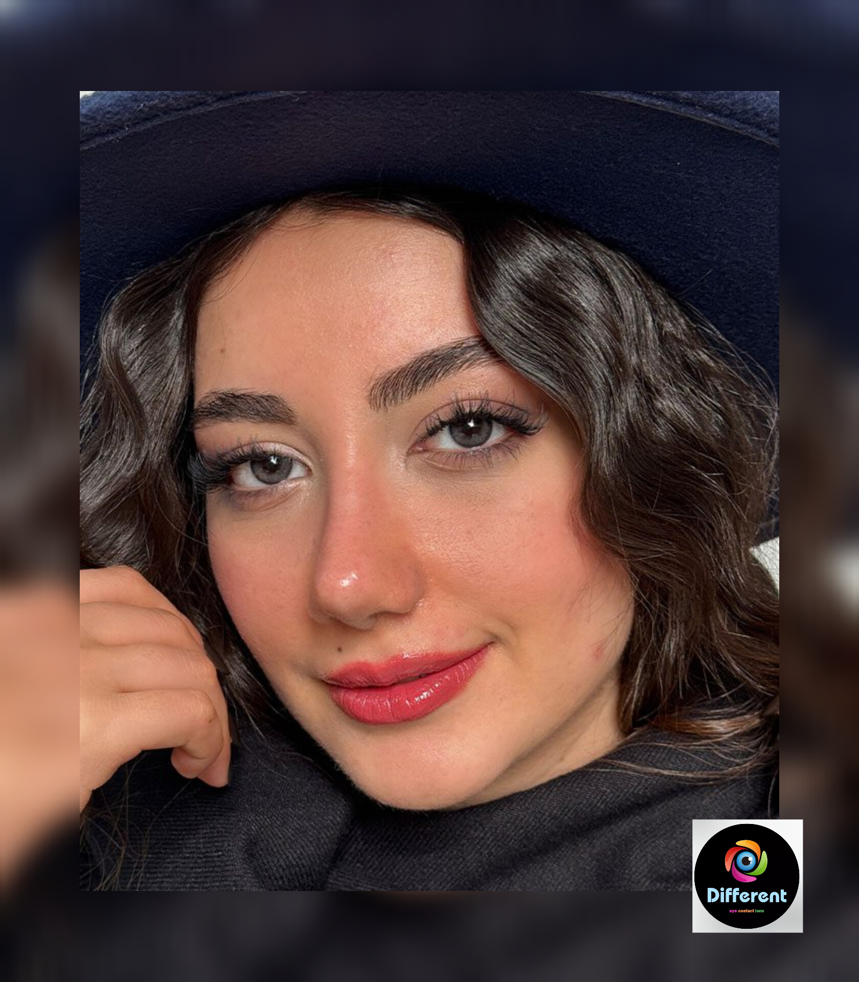لنز رنگی آنجل گری مارلی angel gray marly طوسی زغالی دور دار