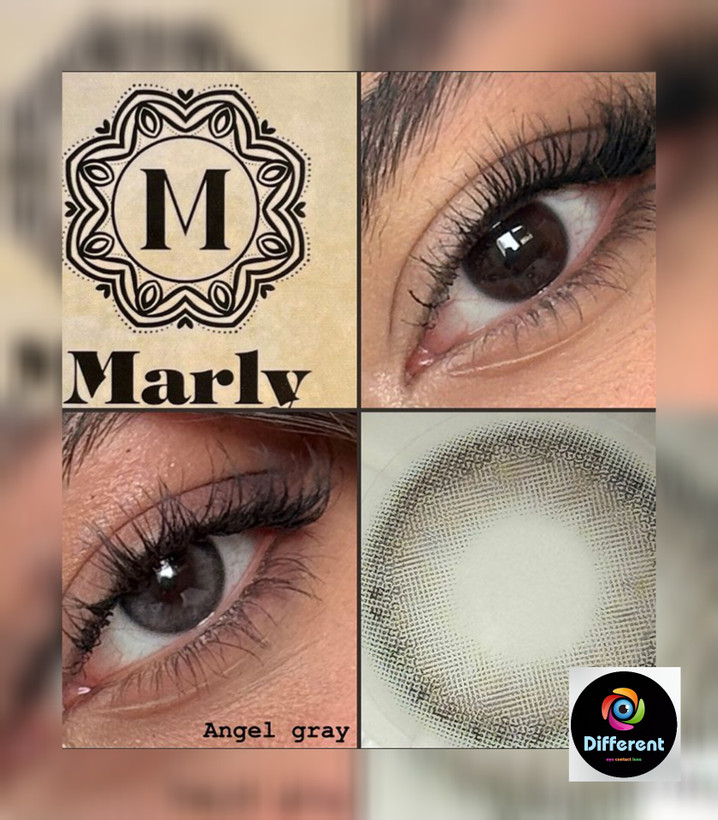 لنز رنگی آنجل گری مارلی angel gray marly طوسی زغالی دور دار