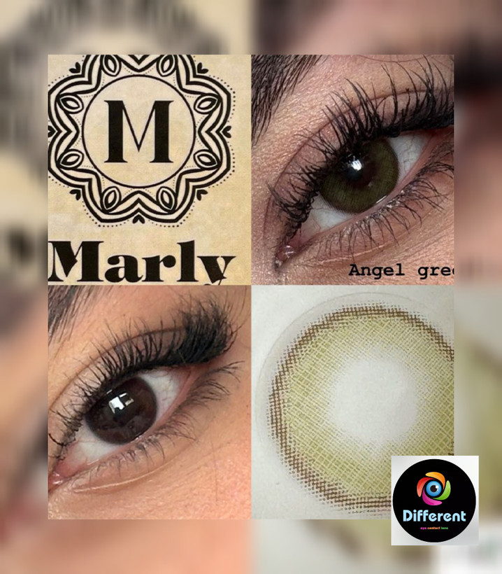 لنز رنگی آنجل گرین مارلی anjel green marly سبز تیره دور محو