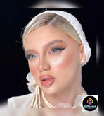 لنز رنگی لایت بلو مارلی light blue marly آبی رگه دار شبیه بافت چشم