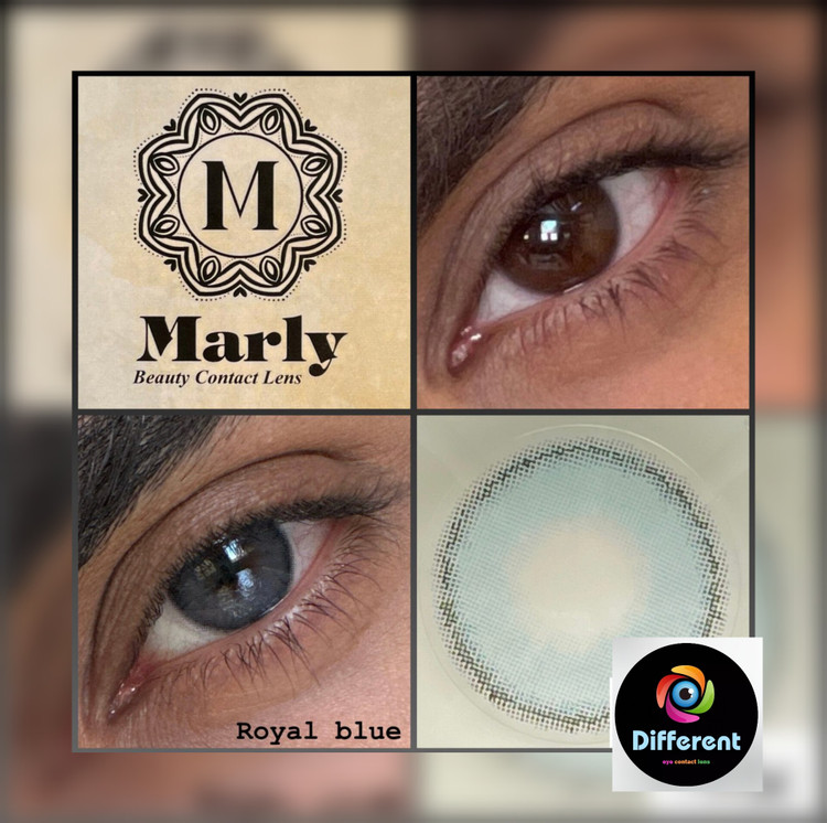لنز رنگی رویال بلو مارلی royal blue marly سورمه ای طوسی