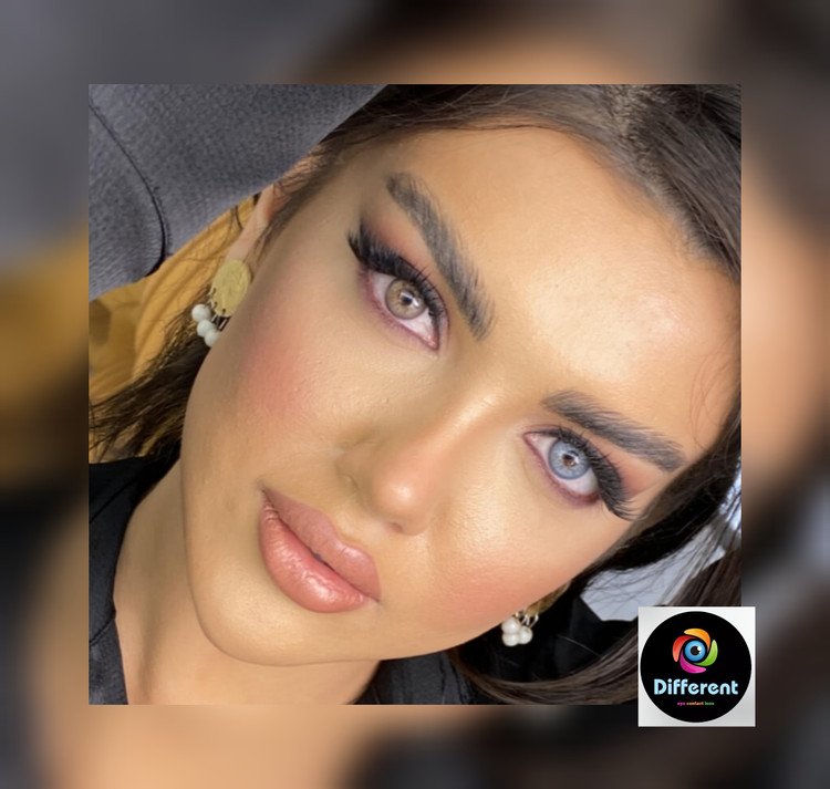 لنز رنگی لایت براون مارلی light brown marly عسلی خاکی رگه دار