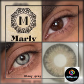 لنز رنگی شاینی گری برند مارلی طوسی رگه دار دوردار (shiny gray marly)
