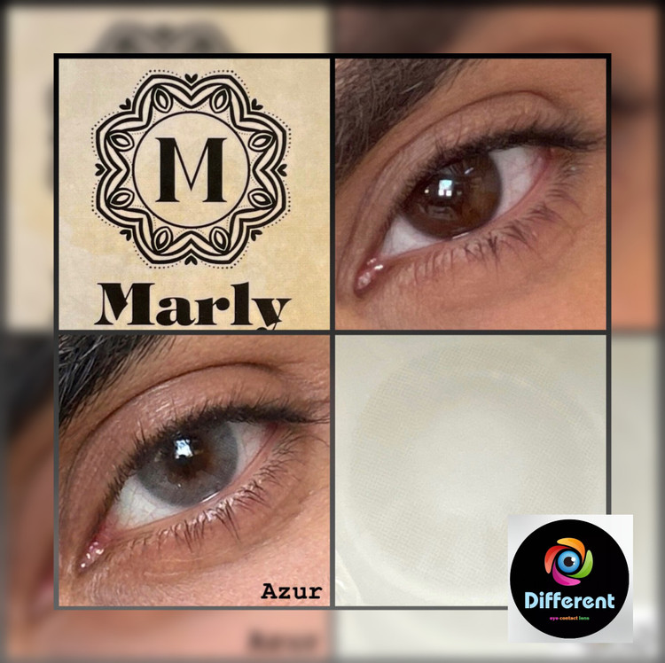 لنز رنگی ازور برند مارلی طوسی تیره بدون دور (Azure marly)