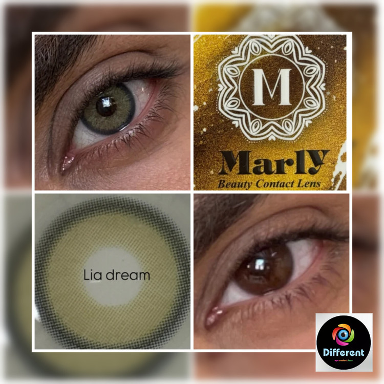لنز رنگی لیا دریم برند مارلی سبز طوسی ( lia dream marly)